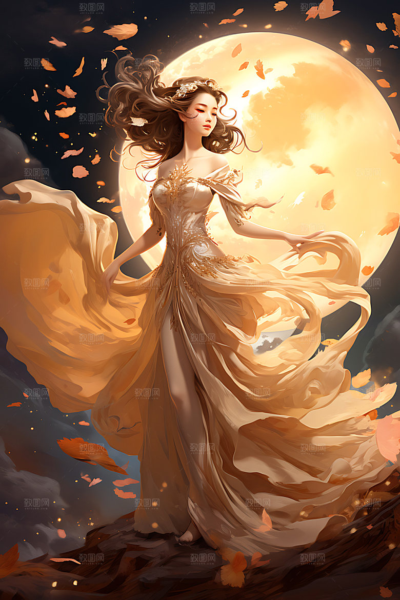 仙女古风唯美插画