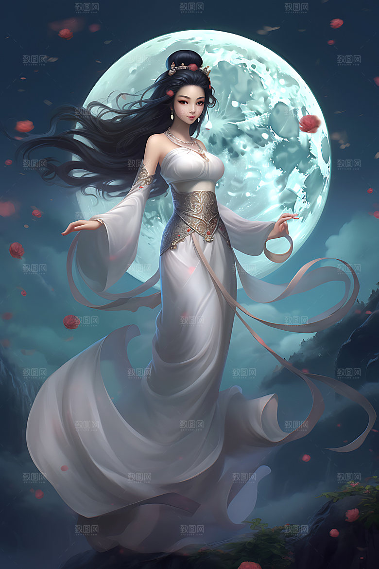 仙女中国风唯美插画