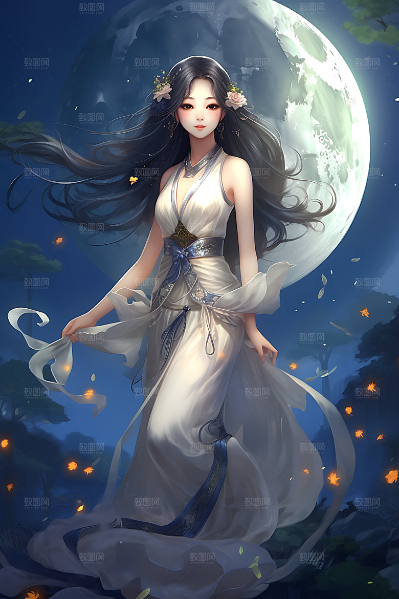 仙女古风中国风插画