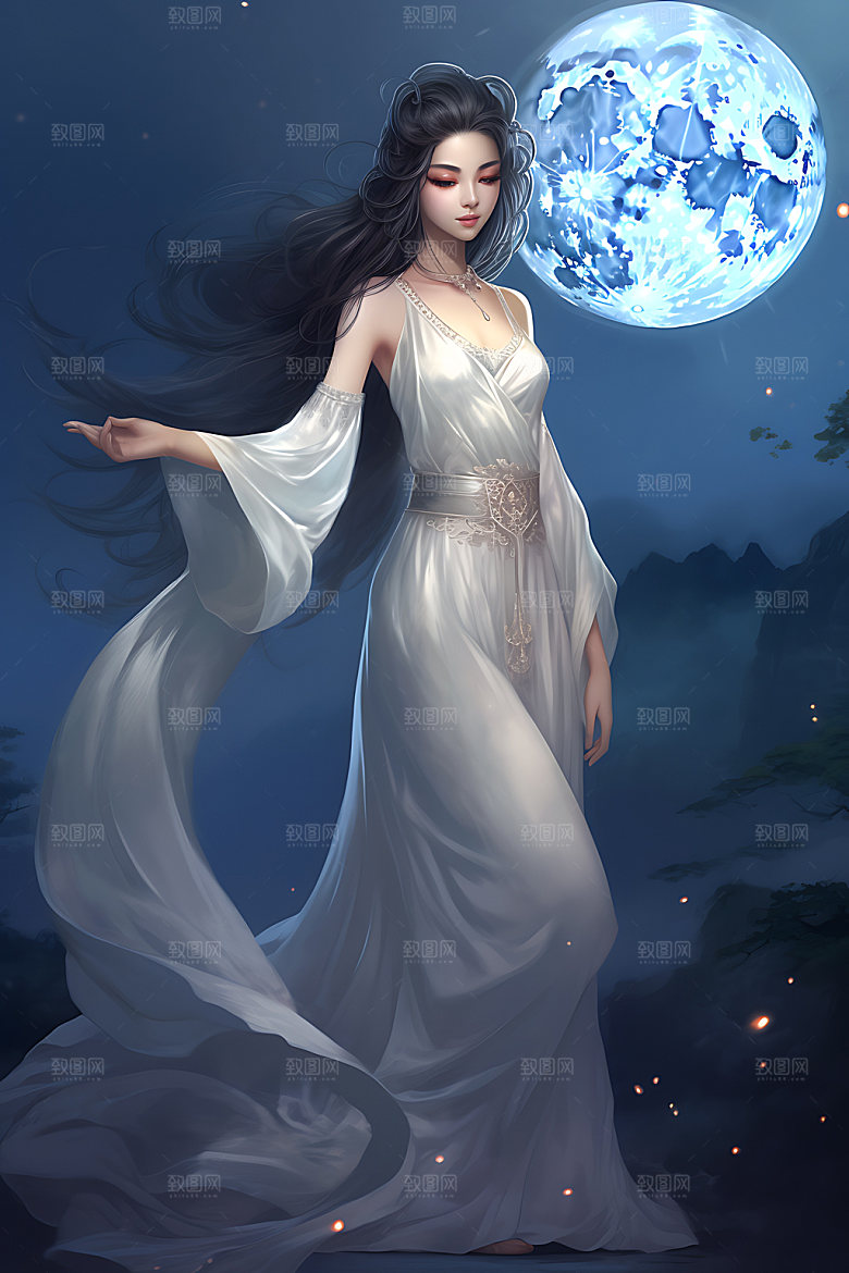 仙女灵动中国风插画