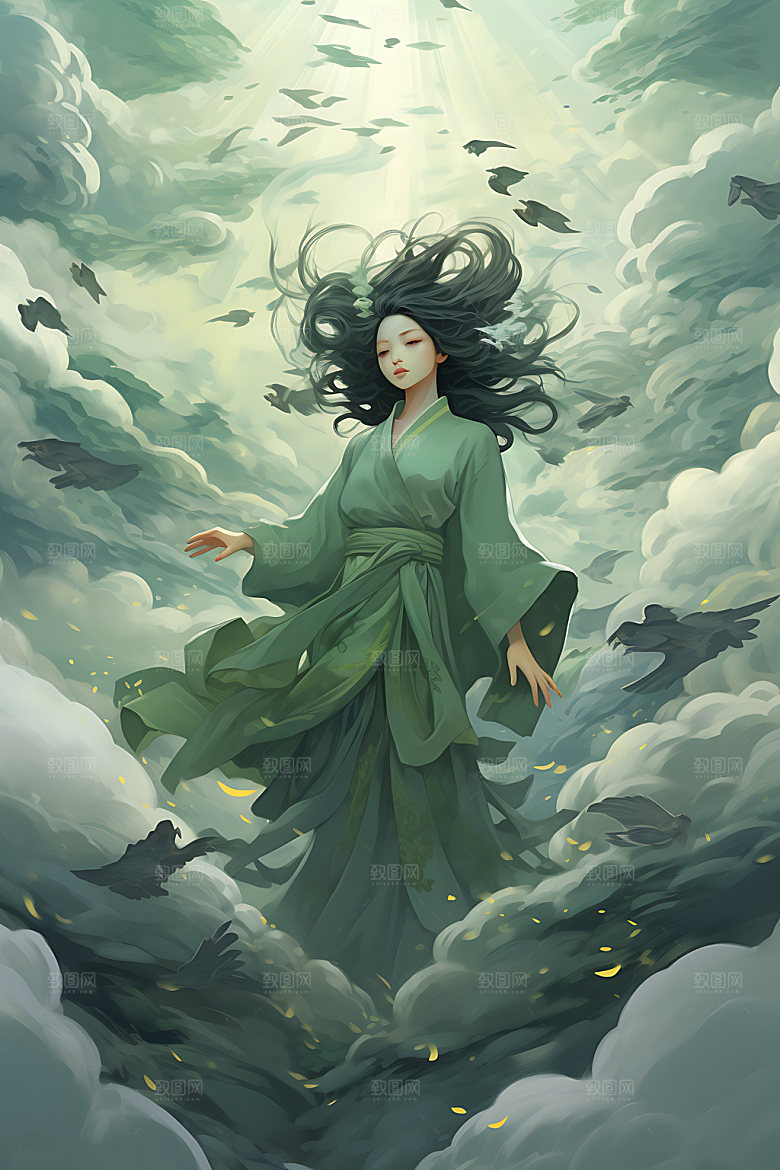 仙女古风灵动插画