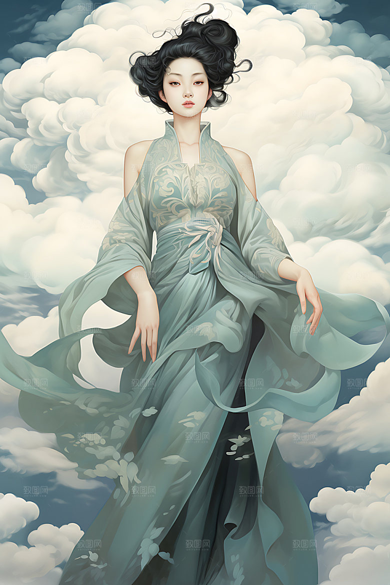 仙女少女古风插画