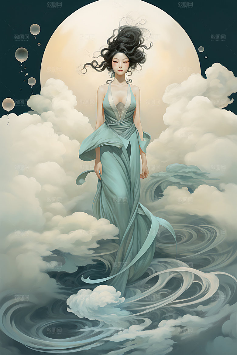 仙女唯美柔美插画