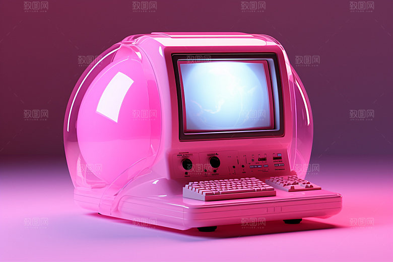 多巴胺电子设备3D炫彩模型