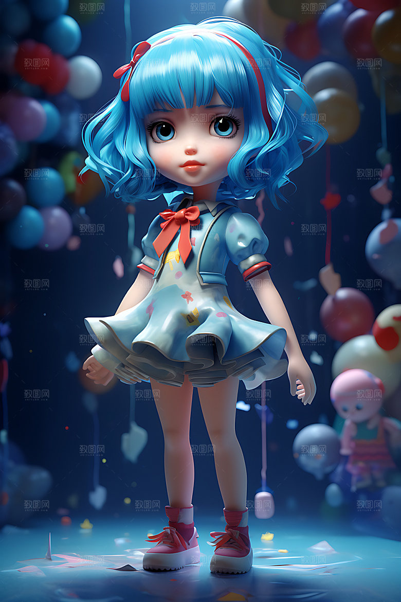多巴胺女孩3D可爱模型