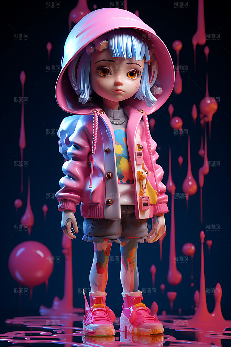 多巴胺女孩3D人物模型