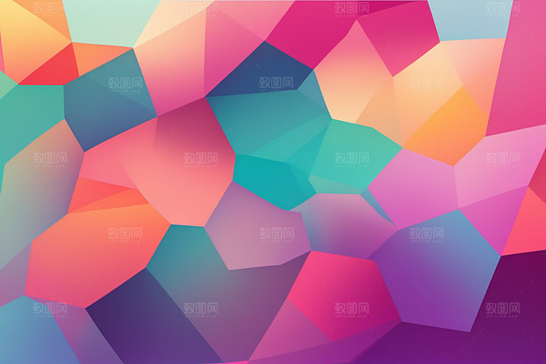 多边形彩色抽象背景图