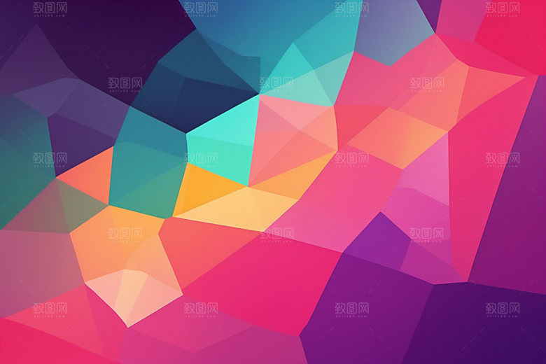 多边形抽象撞色背景图