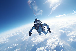 多人跳伞机遇企业文化摄影图