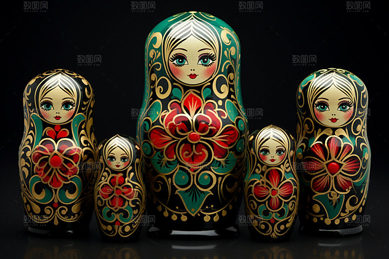 俄罗斯特产旅游商品摄影图
