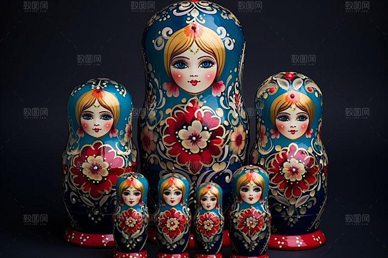 俄罗斯特产伴手礼旅行摄影图