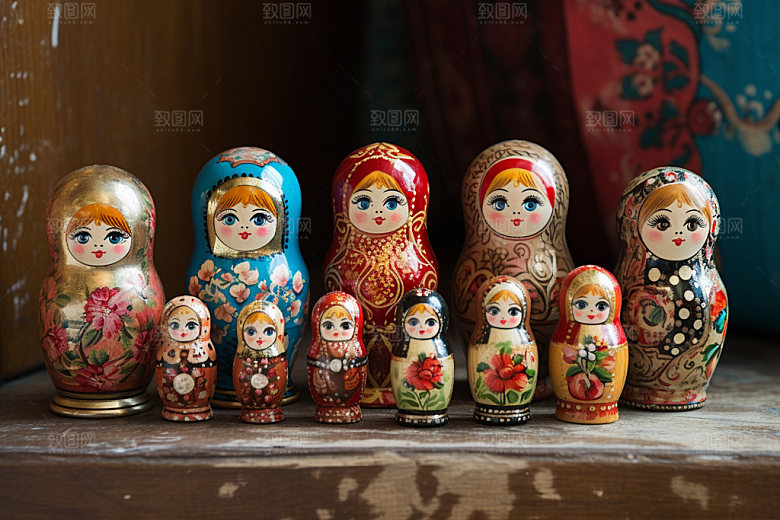 俄罗斯特产旅行伴手礼摄影图