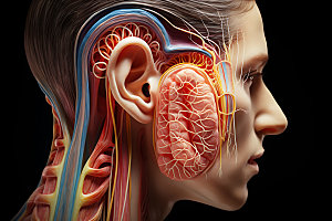 耳部构造人体构造医疗插图