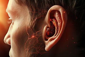 耳部构造人体剖面耳鼻喉插图