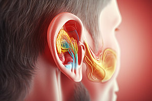 耳部构造医药人体剖面插图