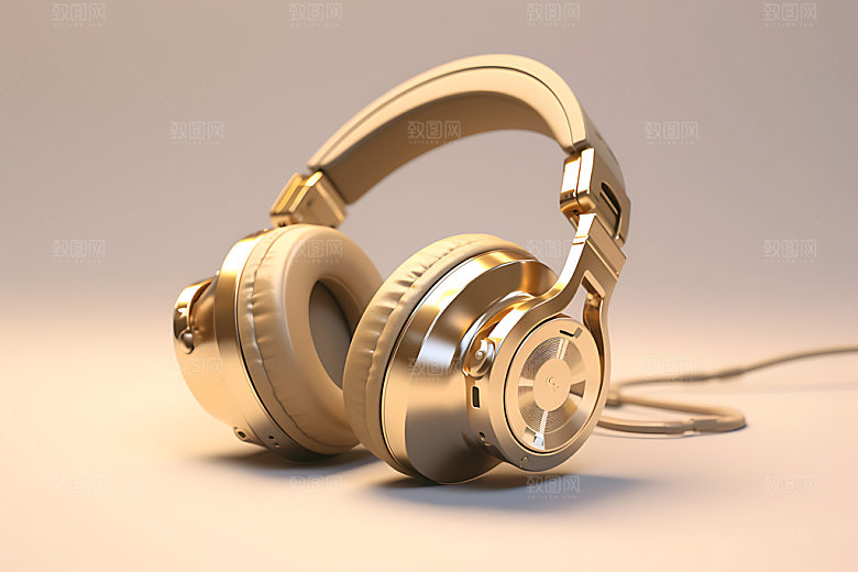 耳机音频设备3D效果图