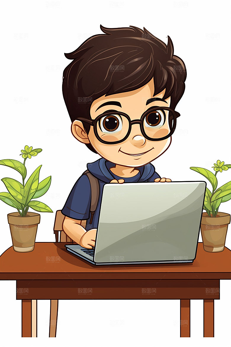 儿童编程少年游戏插画