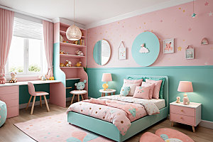 儿童房可爱卧室效果图