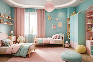 儿童房温馨卧室效果图