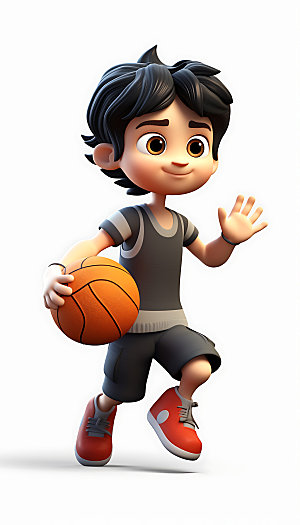 儿童篮球高清运动人物模型