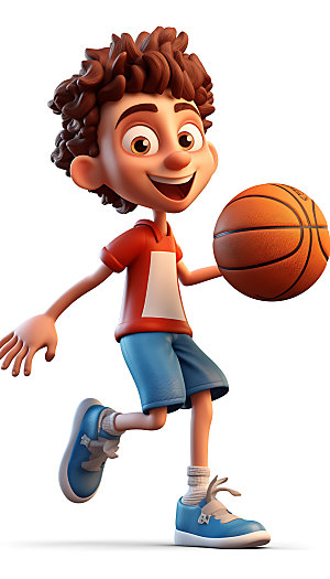 儿童篮球体育高清人物模型
