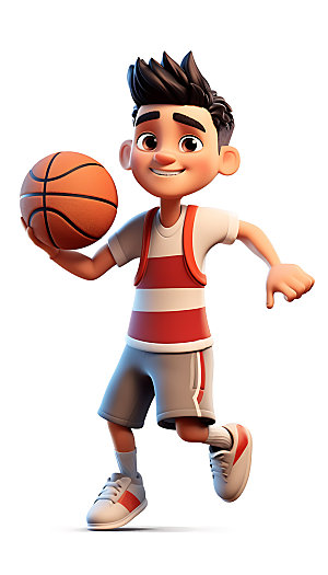 儿童篮球体育运动人物模型