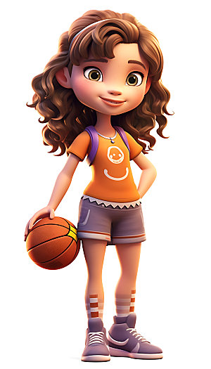 儿童篮球高清3D人物模型