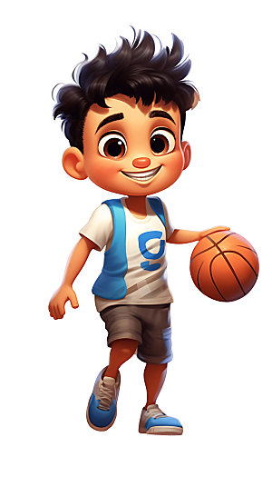 儿童篮球立体运动人物模型