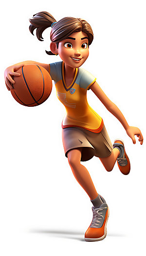 儿童篮球3D卡通人物模型
