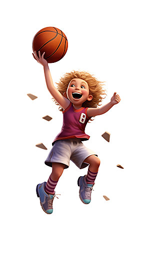 儿童篮球高清卡通人物模型