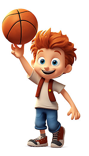 儿童篮球体育卡通人物模型