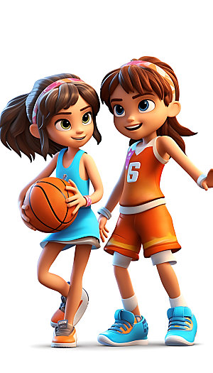 儿童篮球体育3D人物模型