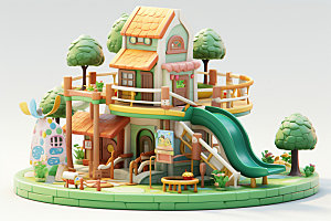儿童乐园场景3D模型