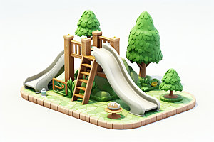 儿童乐园场景游乐场模型