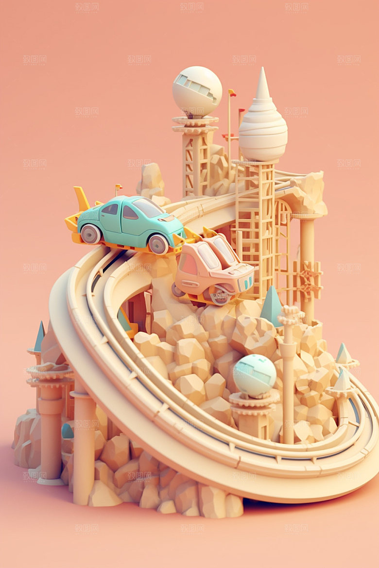 儿童乐园3D彩色模型