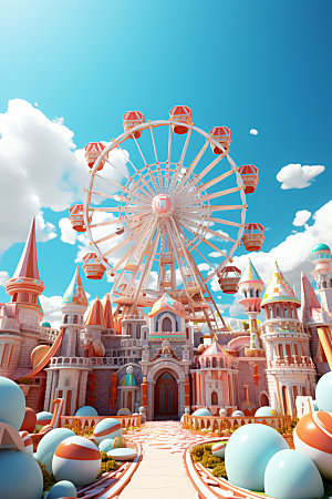 儿童乐园游乐场3D模型