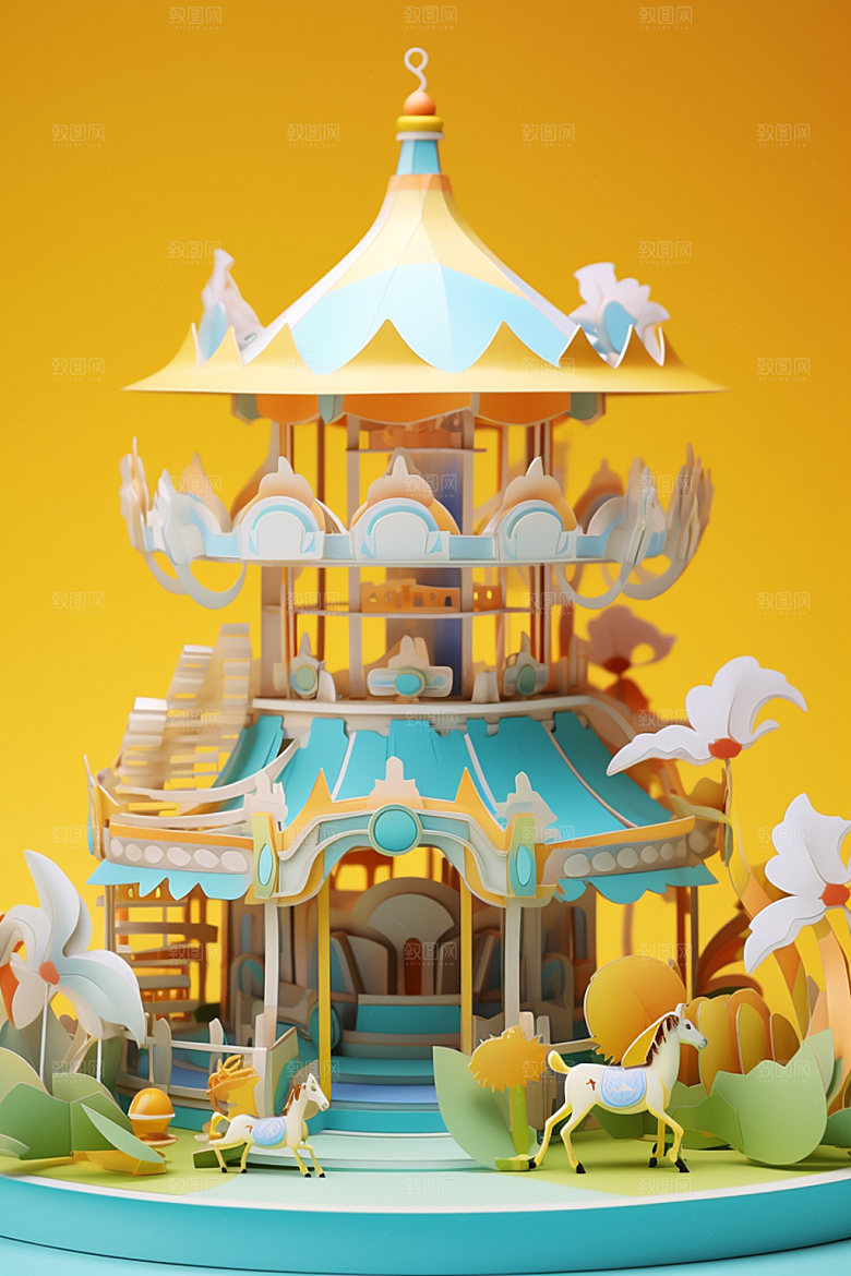 儿童乐园游乐场游乐设施模型