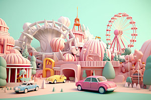 儿童乐园彩色3D模型