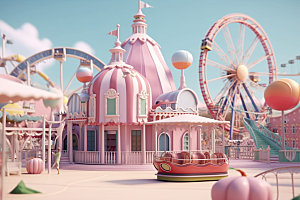 儿童乐园游乐设施3D模型