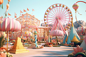 儿童乐园游乐设施3D模型