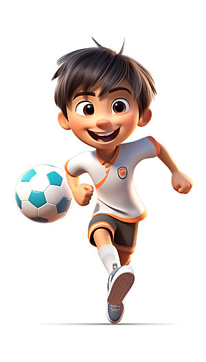 儿童足球卡通体育人物模型