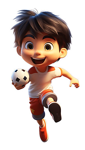 儿童足球高清立体人物模型