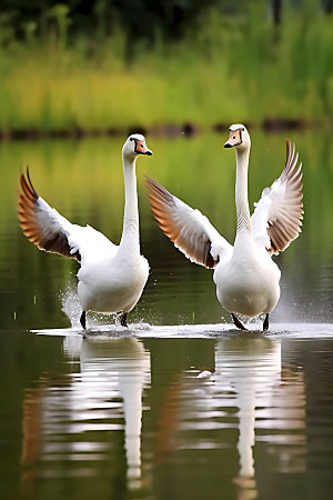 鹅自然飞禽摄影图