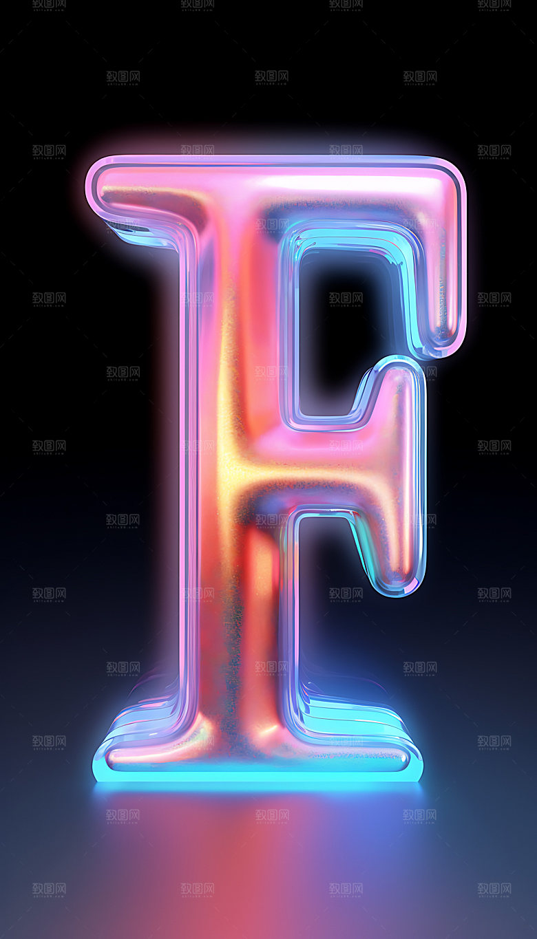 镭射字母炫彩3D模型