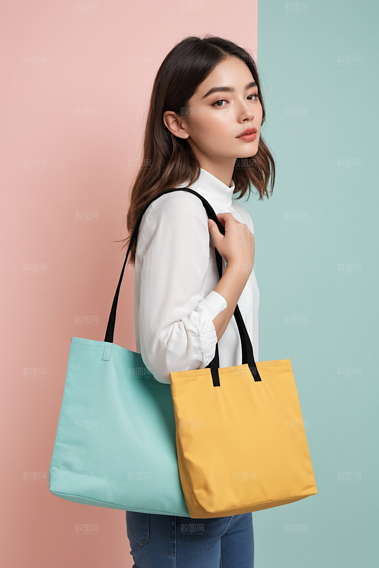 帆布包产品拎包样机