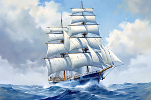 帆船大气海洋摄影图