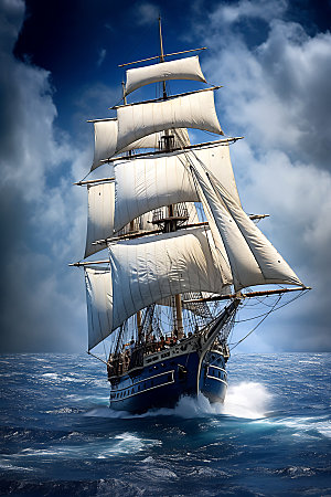 帆船企业文化大气摄影图