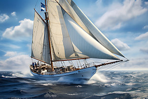 帆船海洋企业文化摄影图