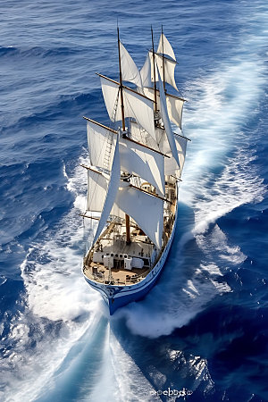 帆船海洋大气摄影图