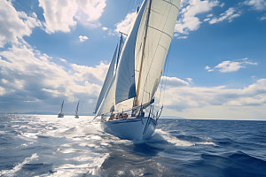 帆船航行大气摄影图
